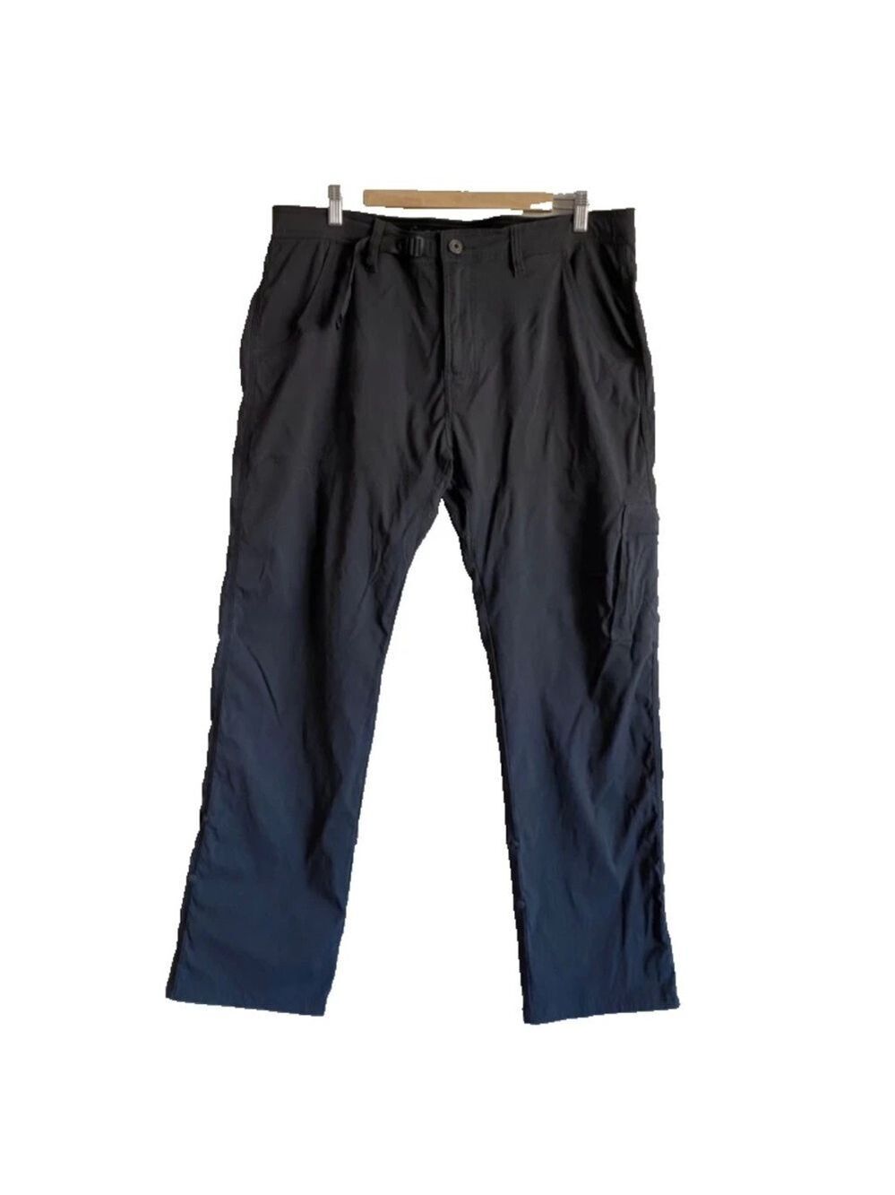 PRANA Zion Stretch Pants Nylon Outdoor Roll up Belted Dark Grey Size 38X32